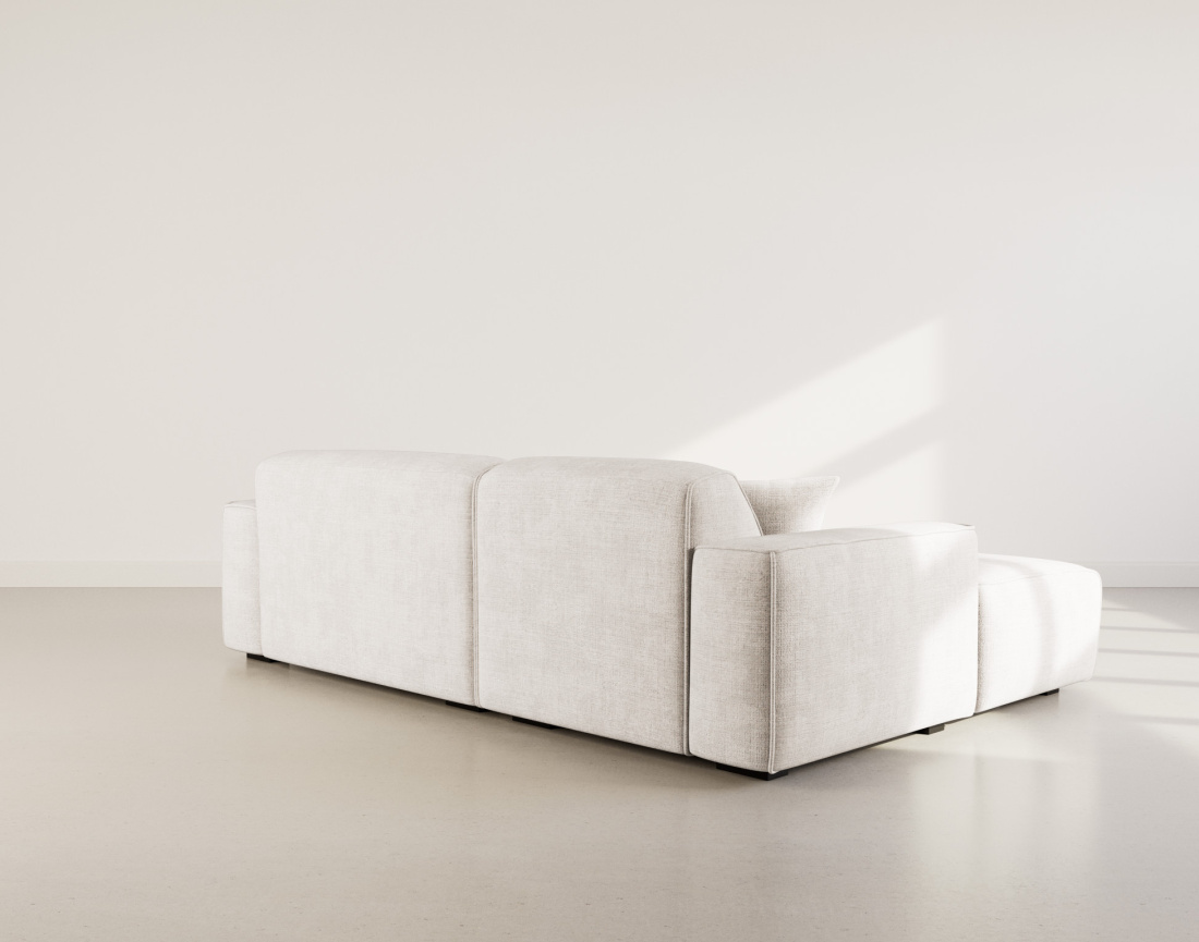 Canapé d'angle gauche 4 places en velours texturé Vania