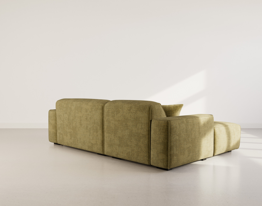 Canapé d'angle gauche 4 places en velours texturé Lison