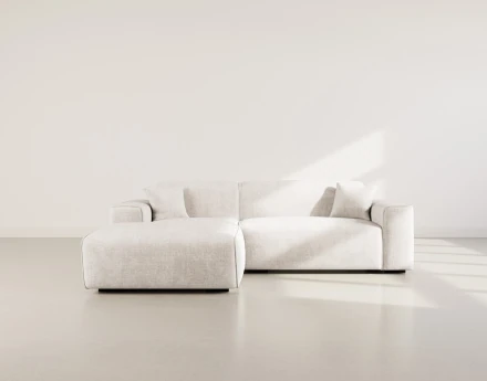 Canapé d'angle gauche 4 places en velours texturé Lison