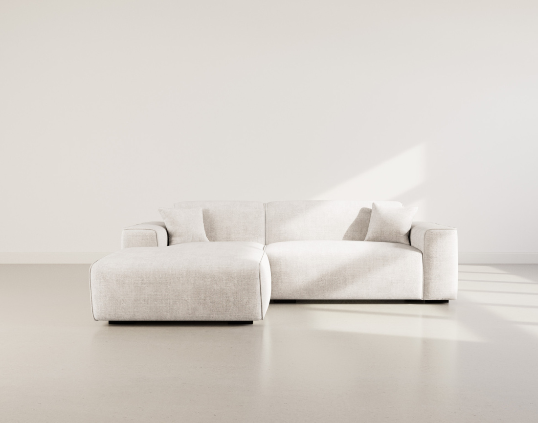 Canapé d'angle gauche 4 places en velours texturé Vania