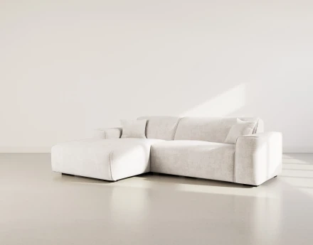 Canapé d'angle gauche 4 places en velours texturé Lison