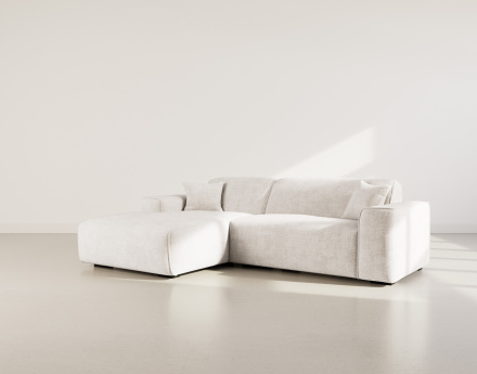 Canapé d'angle gauche 4 places en velours texturé Vania