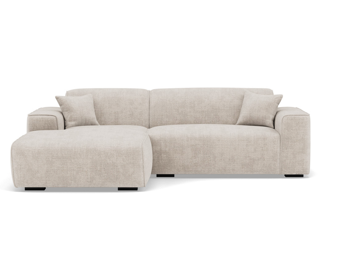 Canapé d'angle gauche 4 places en velours texturé Lison