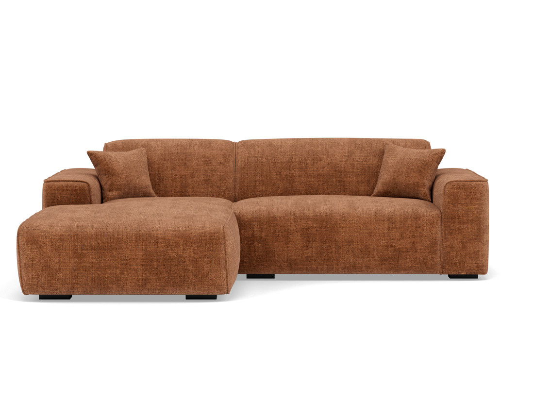 Canapé d'angle gauche 4 places en velours texturé Lison