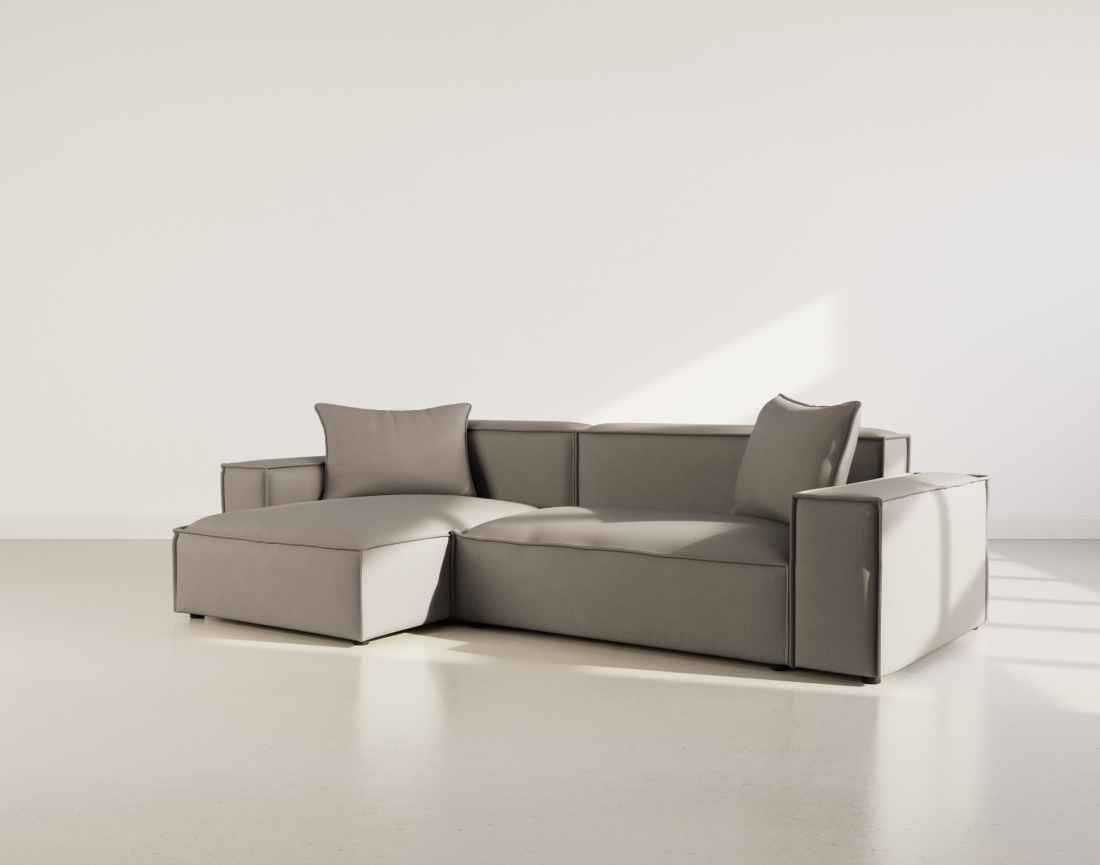 Canapé d'angle réversible 4 places en velours texturé Atlas