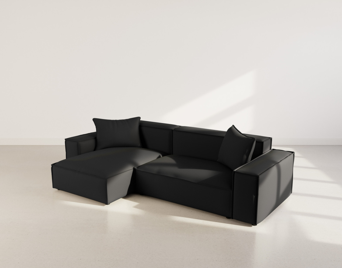 Canapé d'angle réversible 4 places en velours texturé Atlas