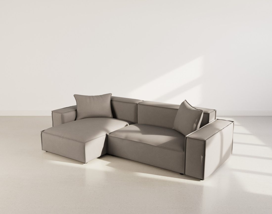 Canapé d'angle réversible 4 places en velours texturé Atlas