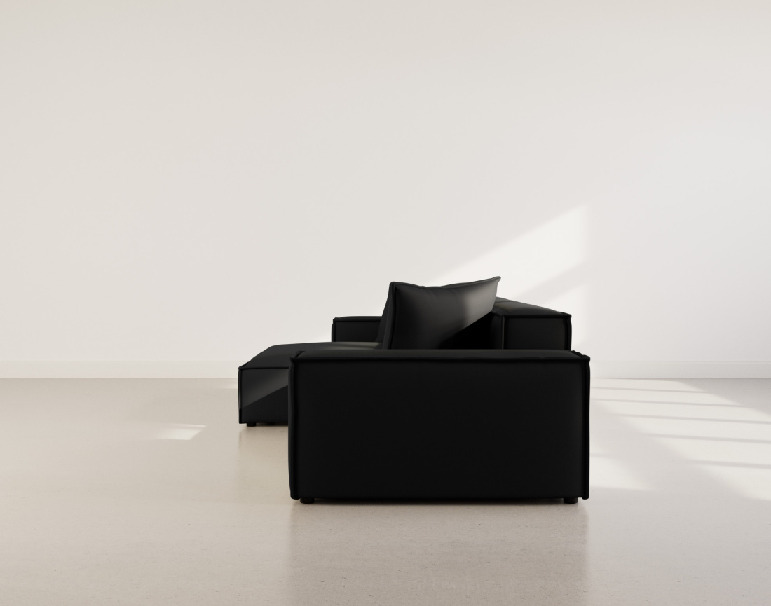 Canapé d'angle réversible 4 places en velours texturé Atlas