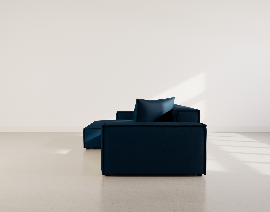 Canapé d'angle réversible 4 places en velours texturé Atlas