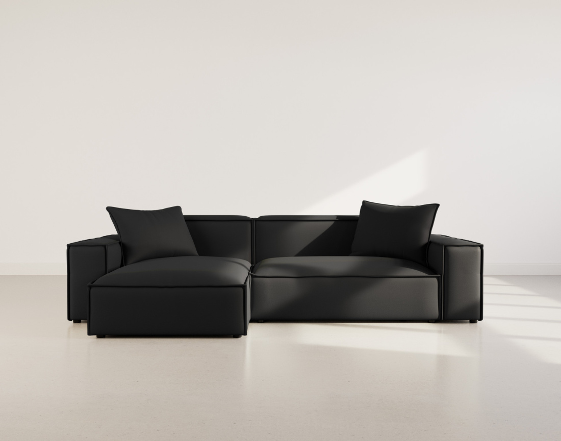 Canapé d'angle réversible 4 places en velours texturé Atlas