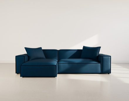 Canapé d'angle réversible 4 places en velours texturé Atlas