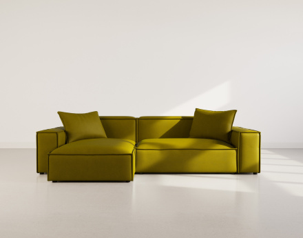 Canapé d'angle réversible 4 places en velours texturé Atlas