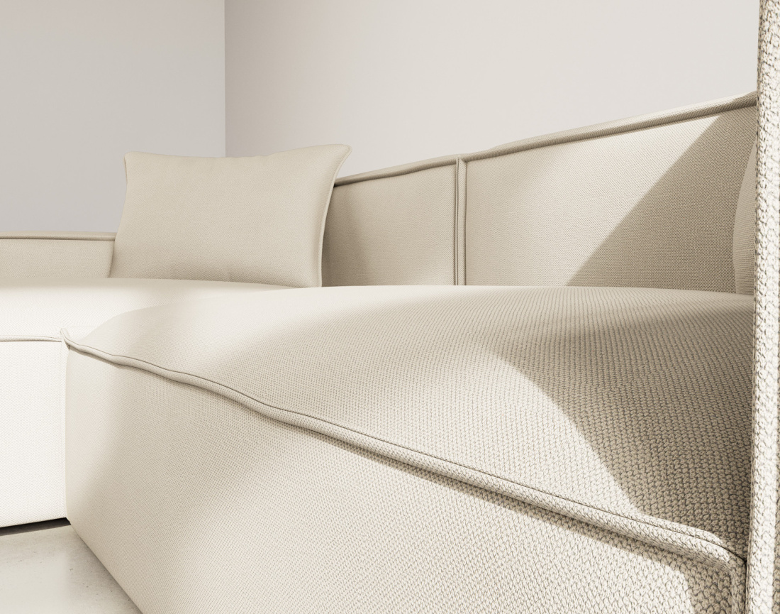 Canapé d'angle réversible 4 places en velours texturé Atlas