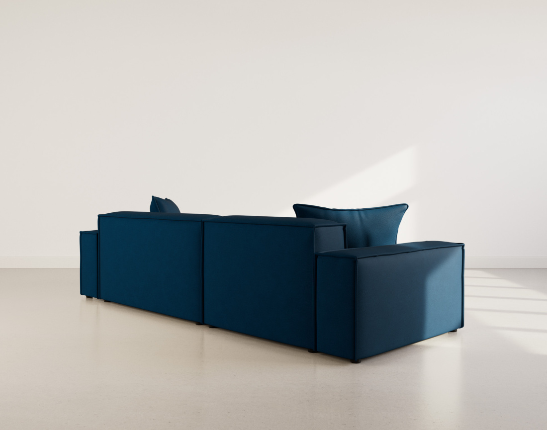 Canapé d'angle réversible 4 places en velours texturé Atlas