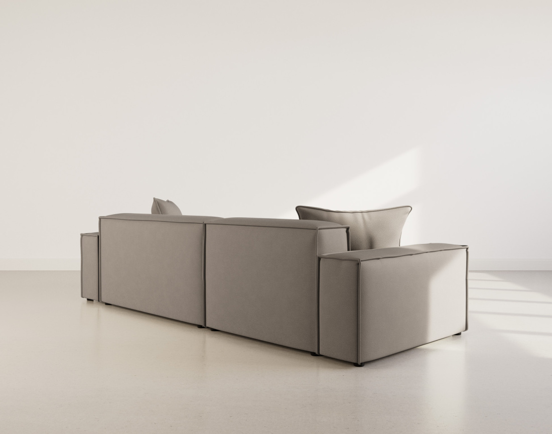 Canapé d'angle réversible 4 places en velours texturé Atlas