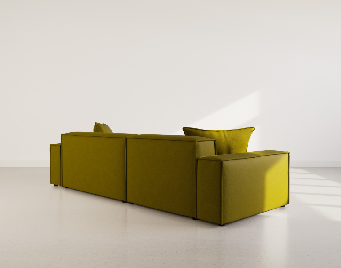 Canapé d'angle réversible 4 places en velours texturé Atlas