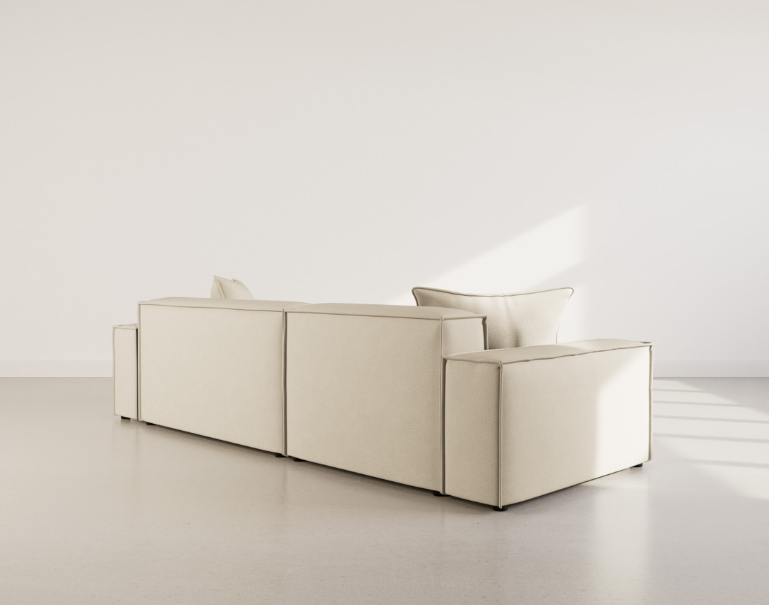 Canapé d'angle réversible 4 places en velours texturé Atlas