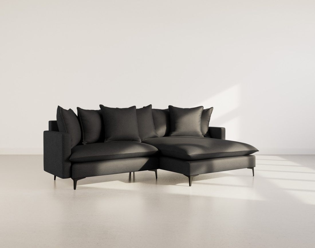 Canapé d'angle réversible 4 places en tissu texturé Madison