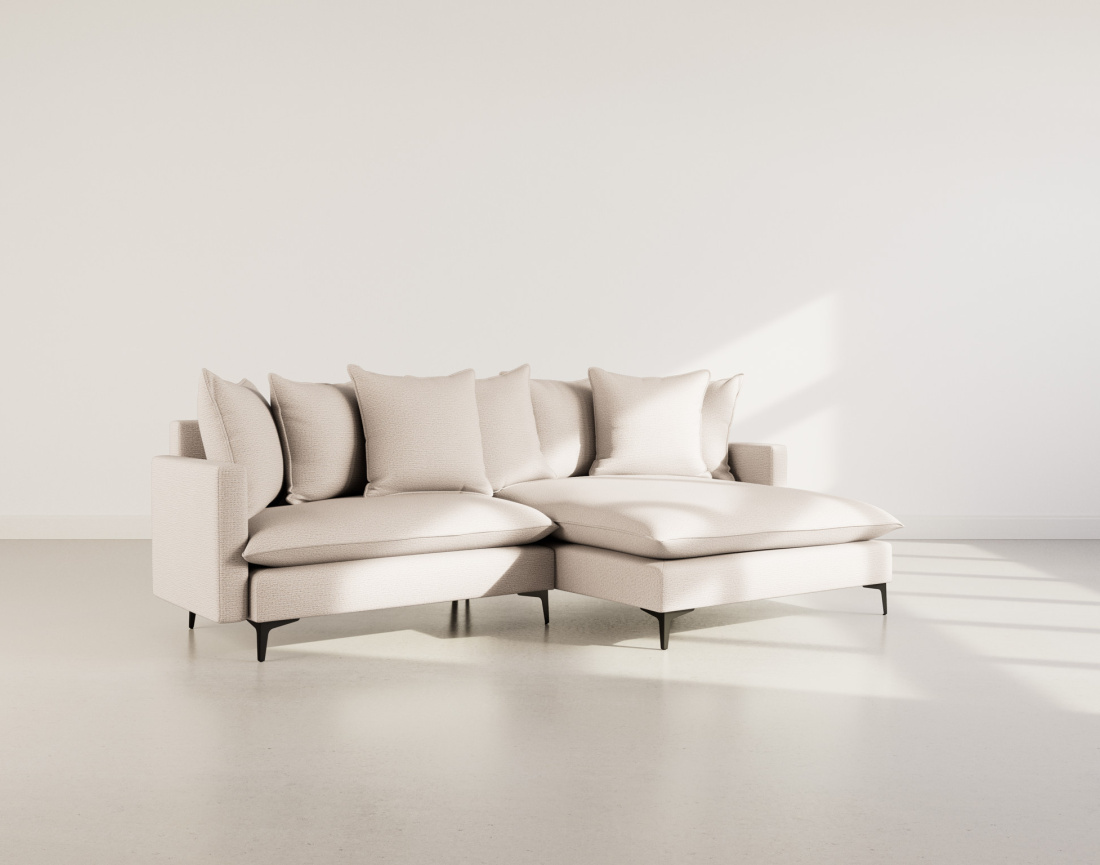 Canapé d'angle droit 4 places en tissu texturé Madison