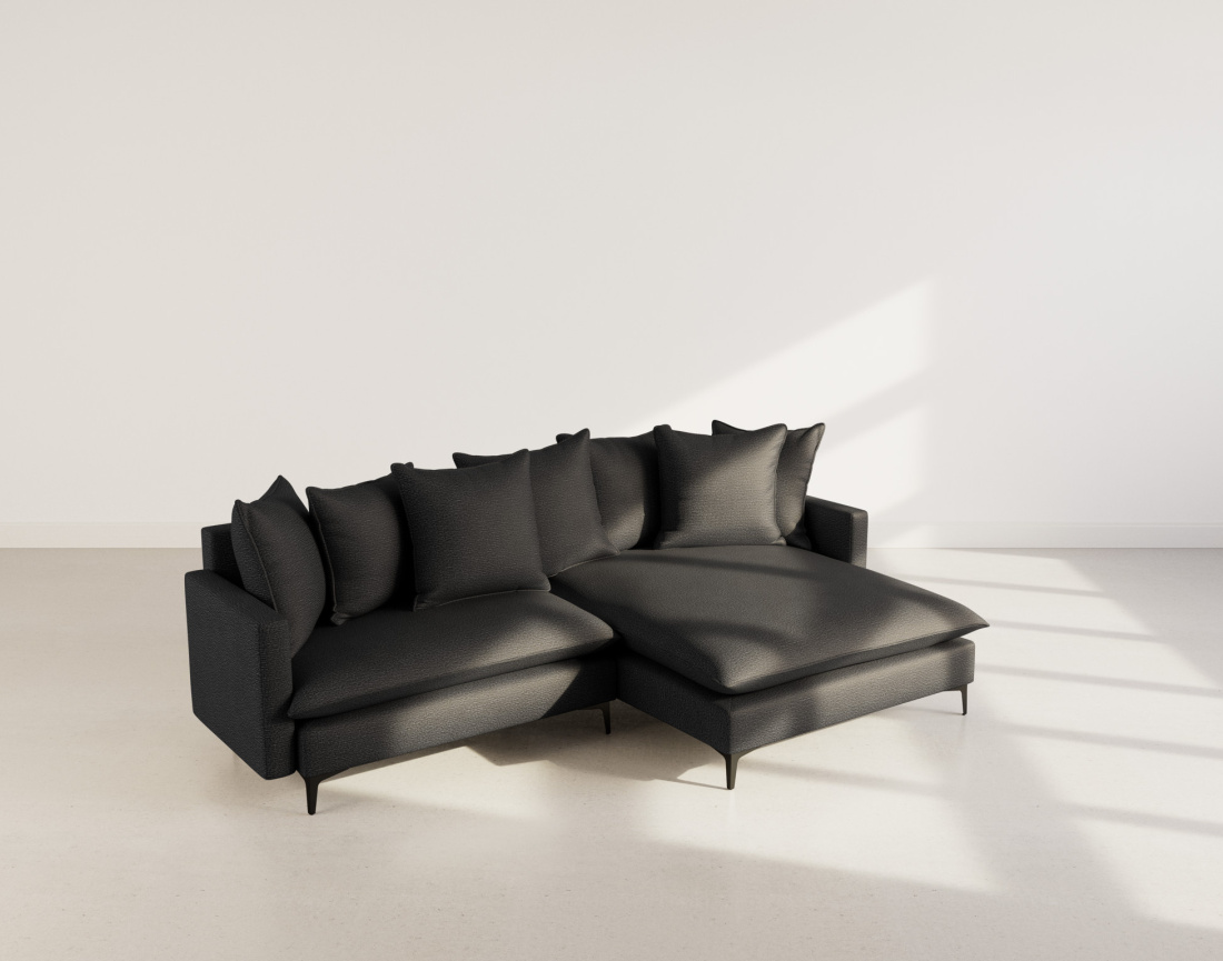 Canapé d'angle réversible 4 places en tissu texturé Madison