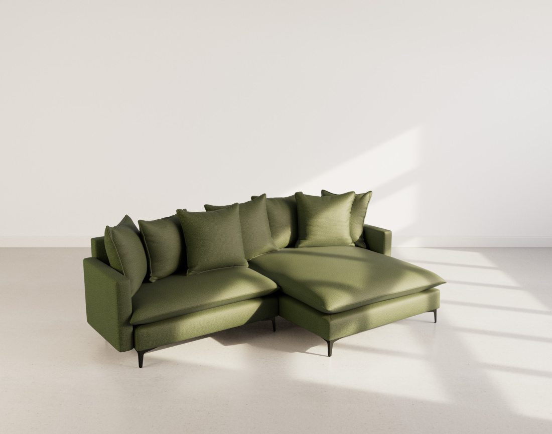 Canapé d'angle réversible 4 places en tissu texturé Madison