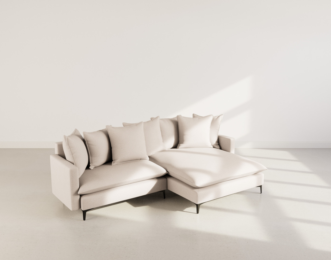 Canapé d'angle réversible 4 places en tissu texturé Madison