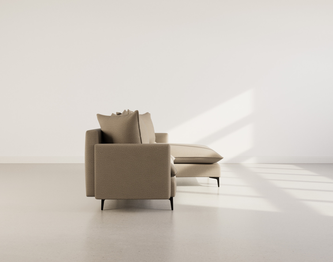 Canapé d'angle réversible 4 places en tissu texturé Madison