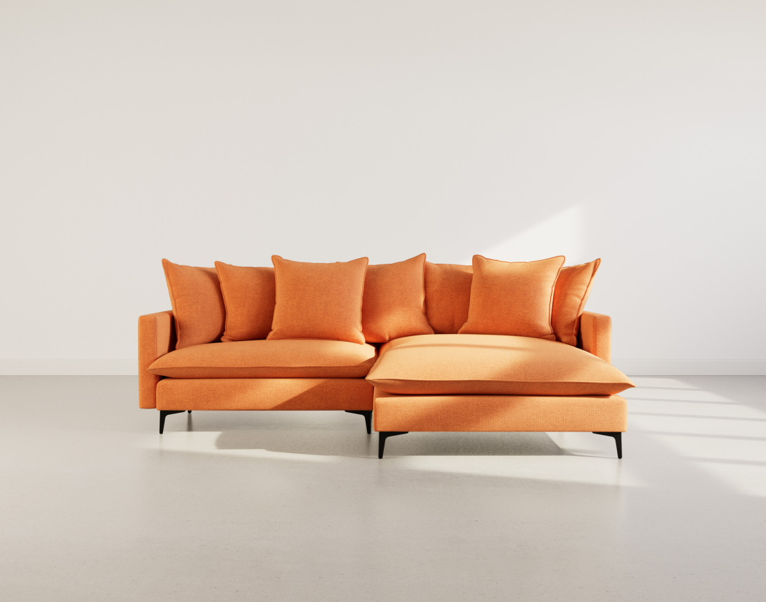 Canapé d'angle réversible 4 places en tissu texturé Madison