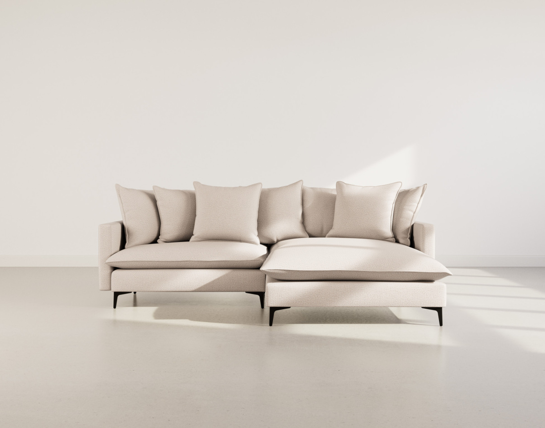 Canapé d'angle réversible 4 places en tissu texturé Madison