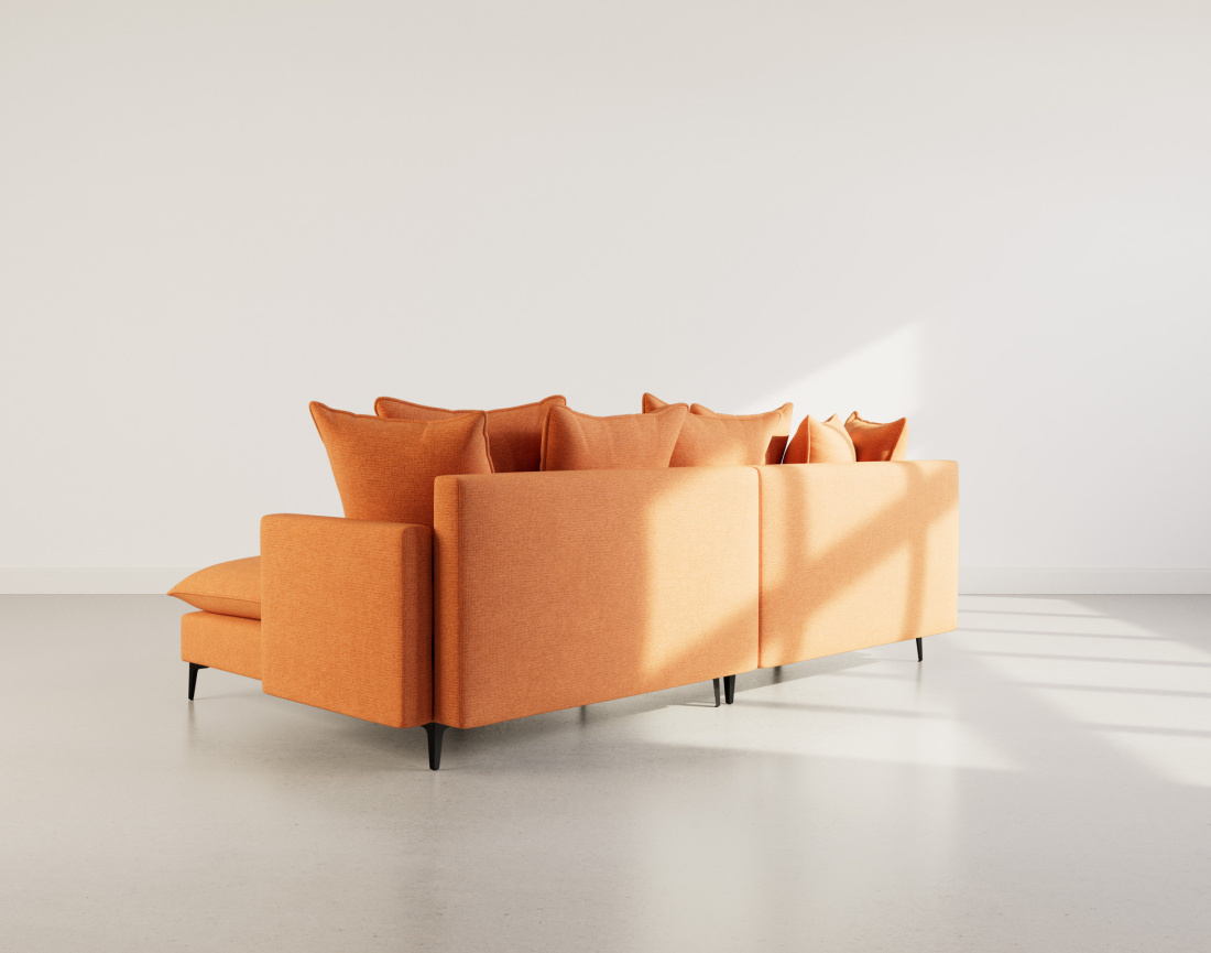 Canapé d'angle réversible 4 places en tissu texturé Madison