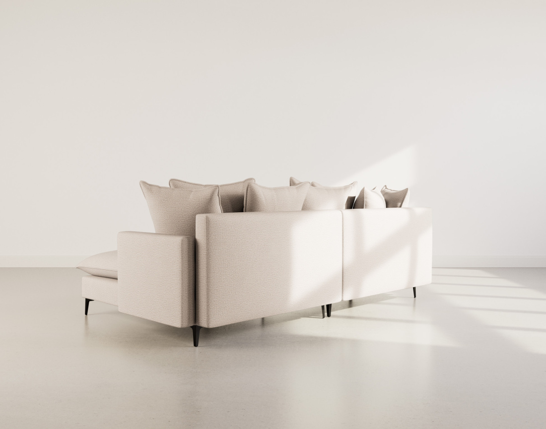 Canapé d'angle droit 4 places en tissu texturé Madison