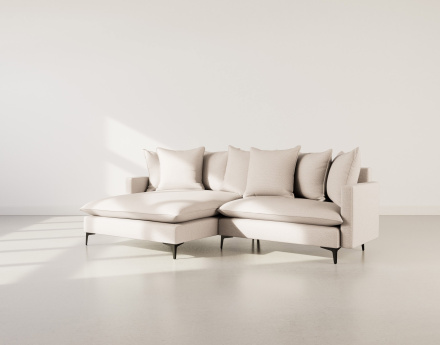 Canapé d'angle gauche 4 places en tissu texturé Madison