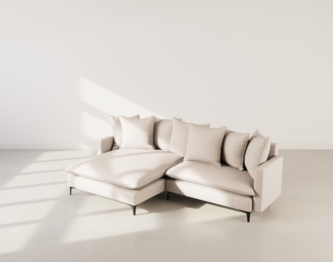 Canapé d'angle gauche 4 places en tissu texturé Madison