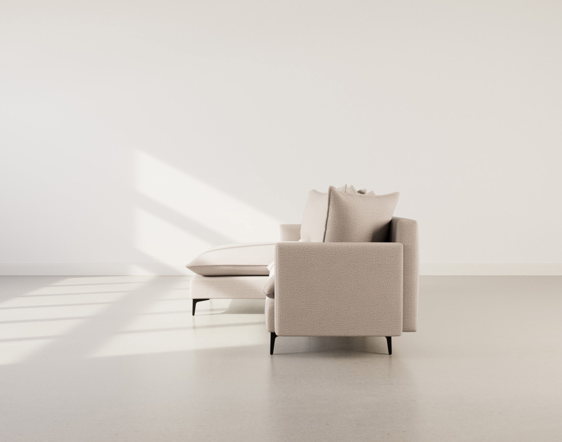 Canapé d'angle gauche 4 places en tissu texturé Madison