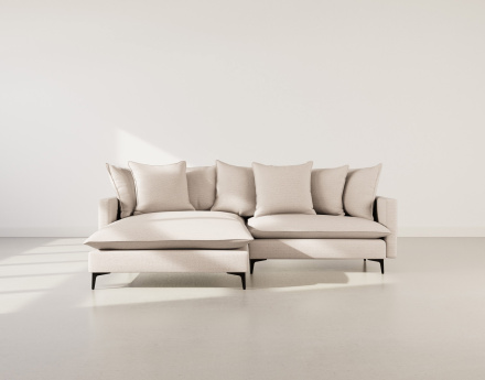 Canapé d'angle gauche 4 places en tissu texturé Madison