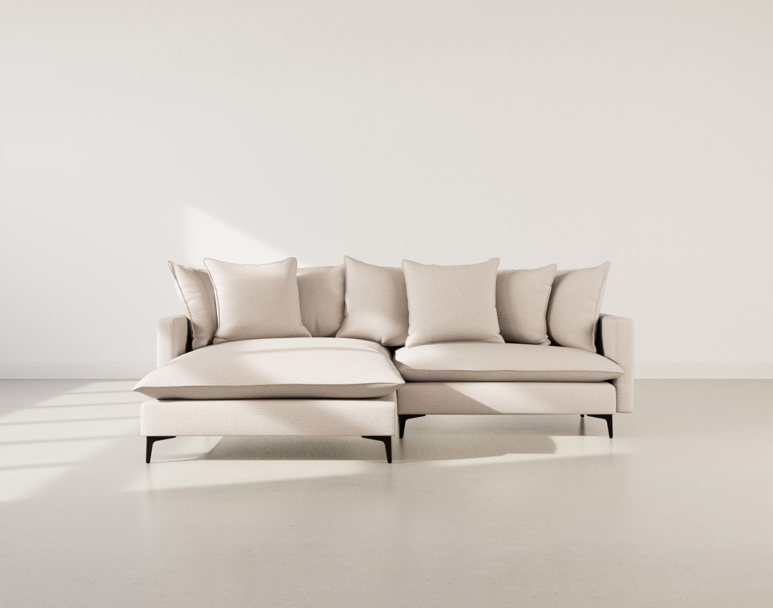 Canapé d'angle gauche 4 places en tissu texturé Madison