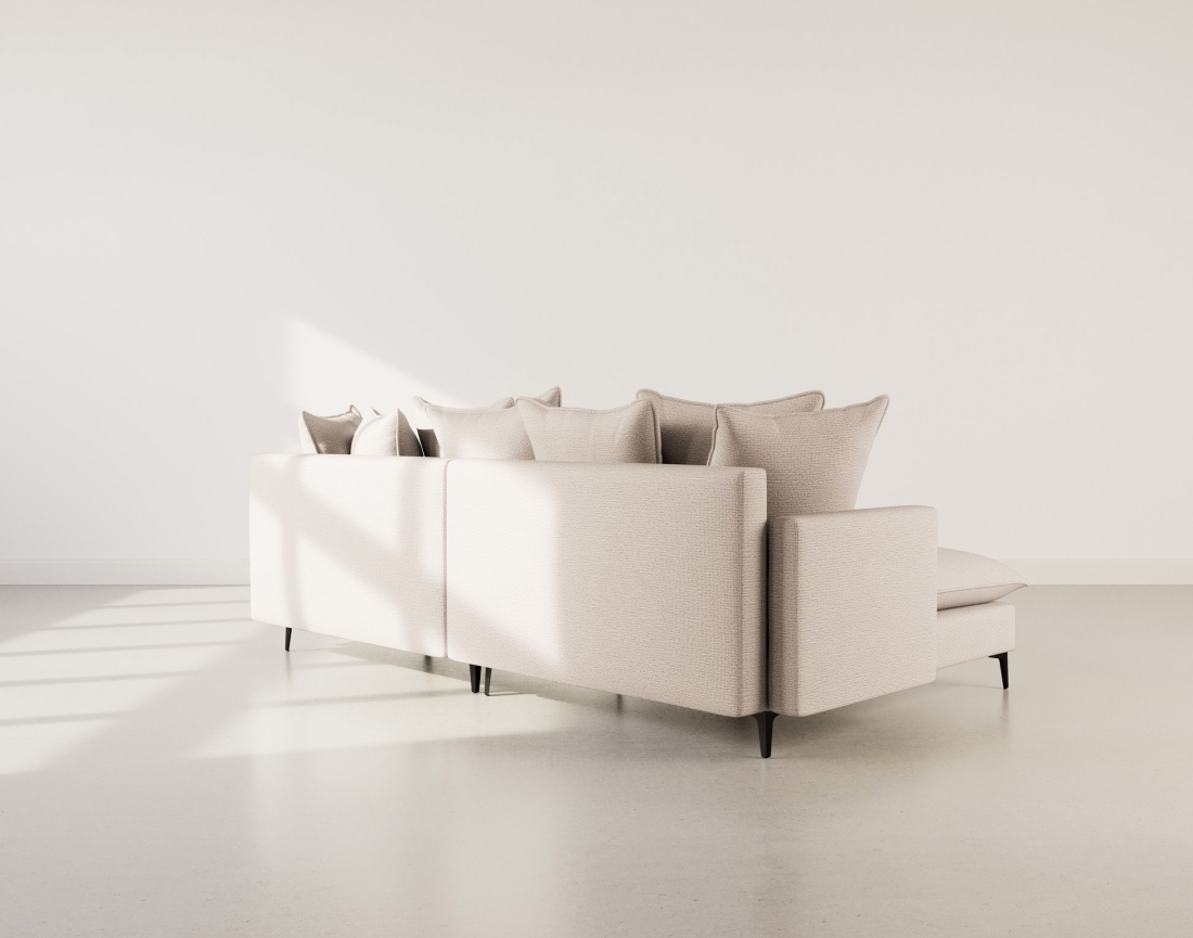 Canapé d'angle gauche 4 places en tissu texturé Madison