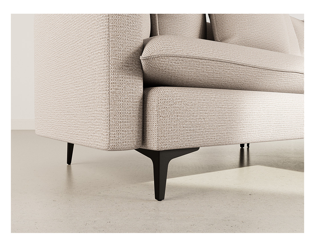 Canapé d'angle gauche 4 places en tissu texturé Madison