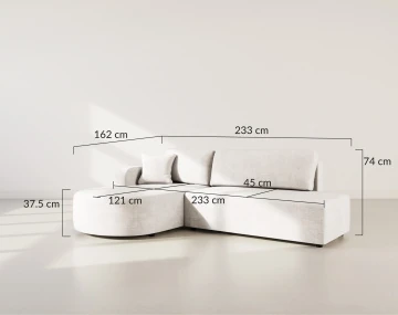Canapé d'angle gauche 4 places convertible avec coffre sans accoudoirs en velours texturé Miro
