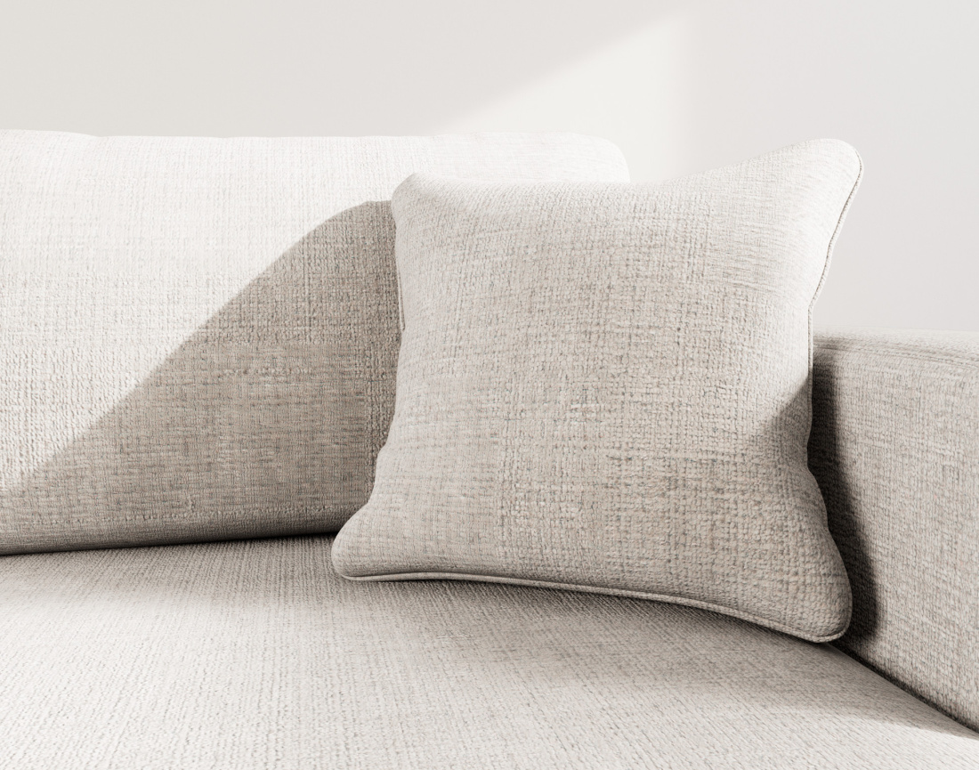 Canapé d'angle droit 4 places convertible avec coffre sans accoudoirs en velours texturé Miro