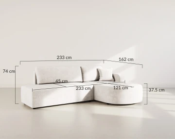 Canapé d'angle droit 4 places convertible avec coffre sans accoudoirs en velours texturé Miro