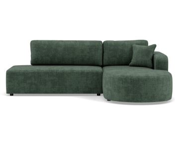 Canapé d'angle droit 4 places convertible avec coffre sans accoudoirs en velours texturé Miro