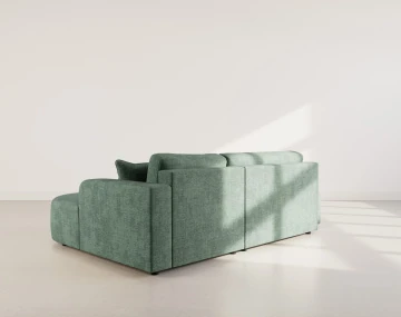 Canapé d'angle droit 4 places convertible avec coffre sans accoudoirs en velours texturé Miro