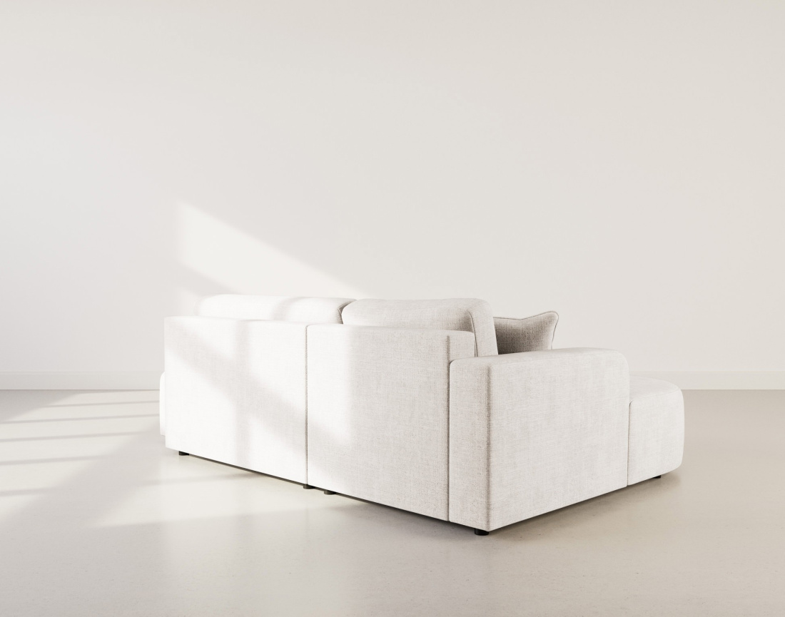 Canapé d'angle gauche 4 places convertible avec coffre sans accoudoirs en velours texturé Miro