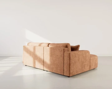 Canapé d'angle gauche 4 places convertible avec coffre sans accoudoirs en velours texturé Miro