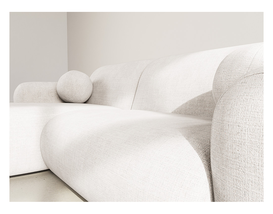 Canapé d'angle gauche 4 places en velours texturé Louise