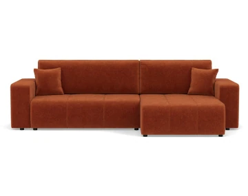 Canapé d'angle réversible 5 places convertible avec coffre en tissu Nicole