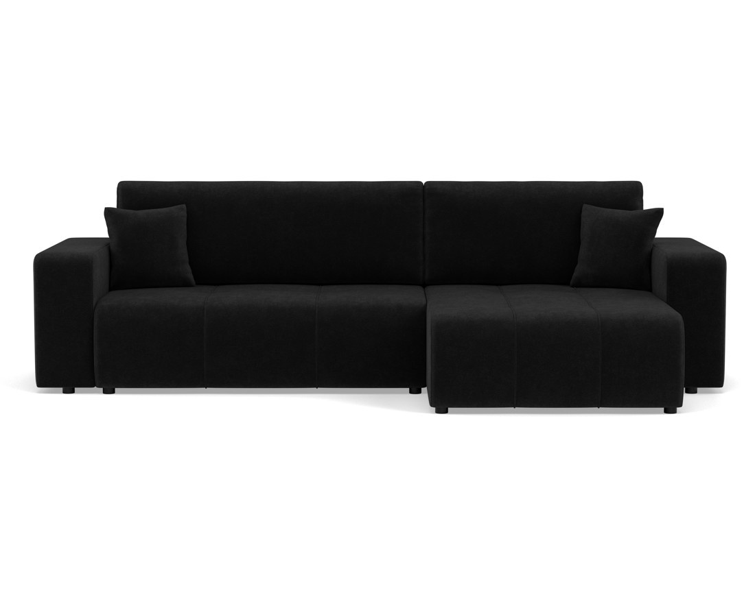 Canapé d'angle réversible 5 places convertible avec coffre en tissu Nicole