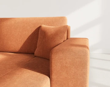 Canapé d'angle réversible 5 places convertible avec coffre en tissu Nicole