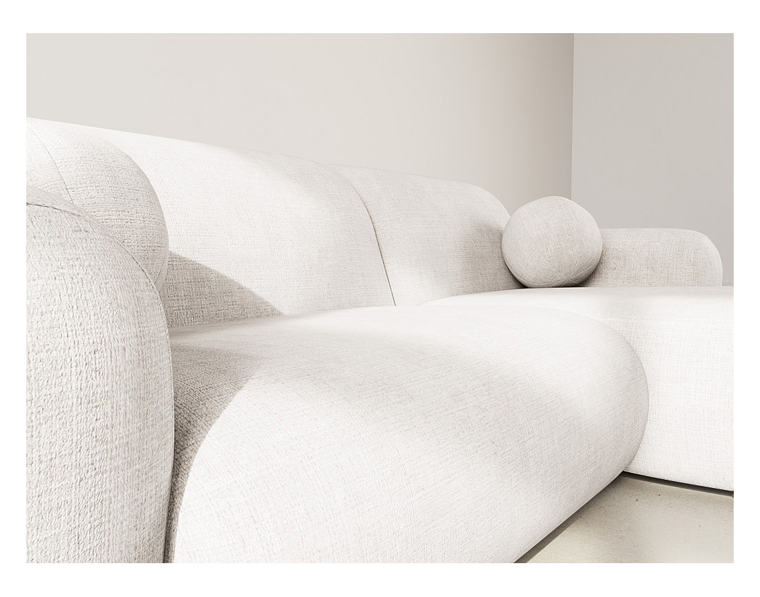 Canapé d'angle droit 4 places en velours texturé Louise